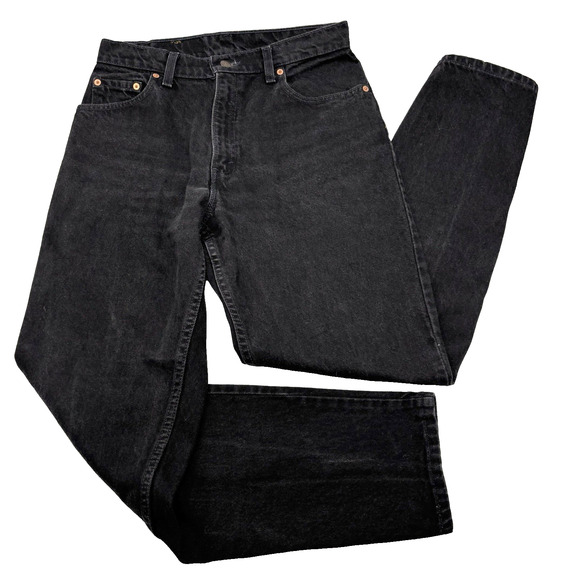 1993 Levi's 550 Black Denim High Rise Relaxed Tapered Jeans 11 29x31" USA Made - Picture 2 of 16